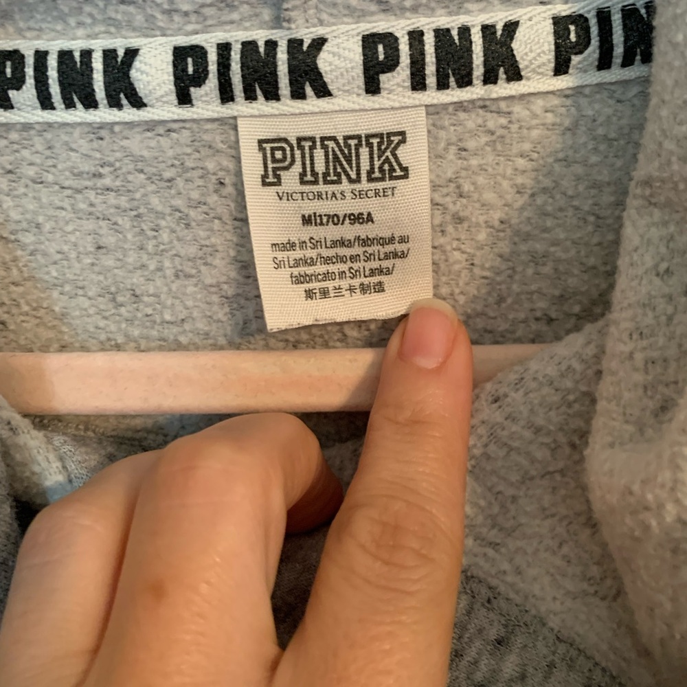 PINK Victoria’s Secret Hoodie. Heathered gray. Size M. - Picture 3 of 9